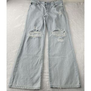 KanCan Ultra‎ High Rise 90s Flare Jeans Light Wash Distressed KC7373L Size 13/30